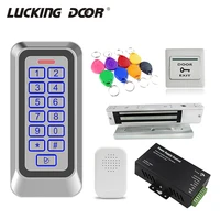 rfid access control system kit ip67 waterproof backlight standalone metal keypad electronic lock access exit button keyfobs