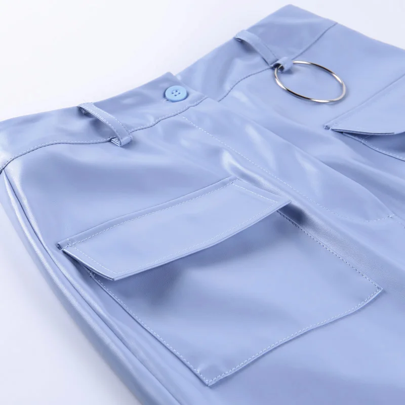 Женская юбка-карандаш из искусственной кожи с высокой талией короткая