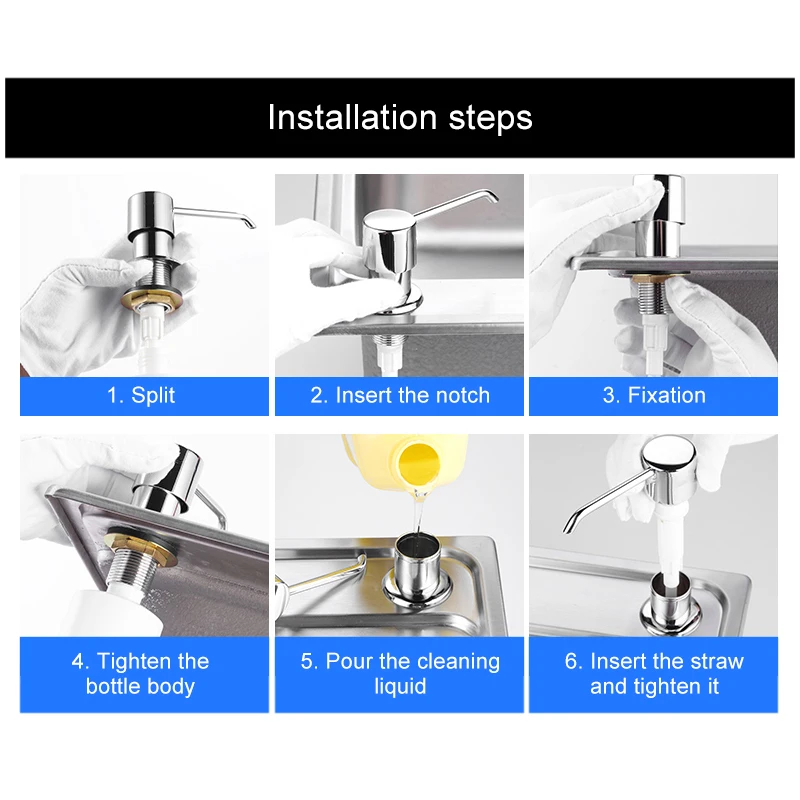 

Kitchen Soap Dispensers Stainless Steel Kitchen Sink Counter top Soap Dispenser EL8406