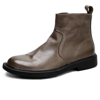 fashion men chelsea boots casual shoes designer shoes mens genuine leather cowhide autumn winter ankle boots combat boots mens