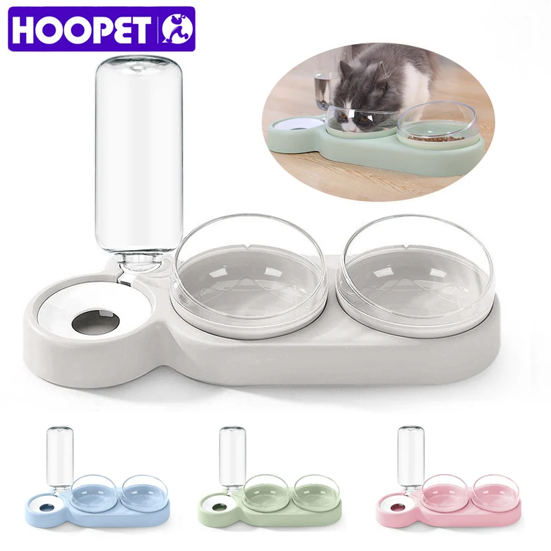 

HOOPET New Pet Dogs Cats Double Bowls Food Water Feeder Container Dispenser For Dogs Cats Bowl Automatic Feeder Pet Supplies
