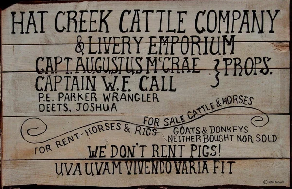 

Tin Sign Hat Creek Cattle We Don't Rent Pigs Lonesome