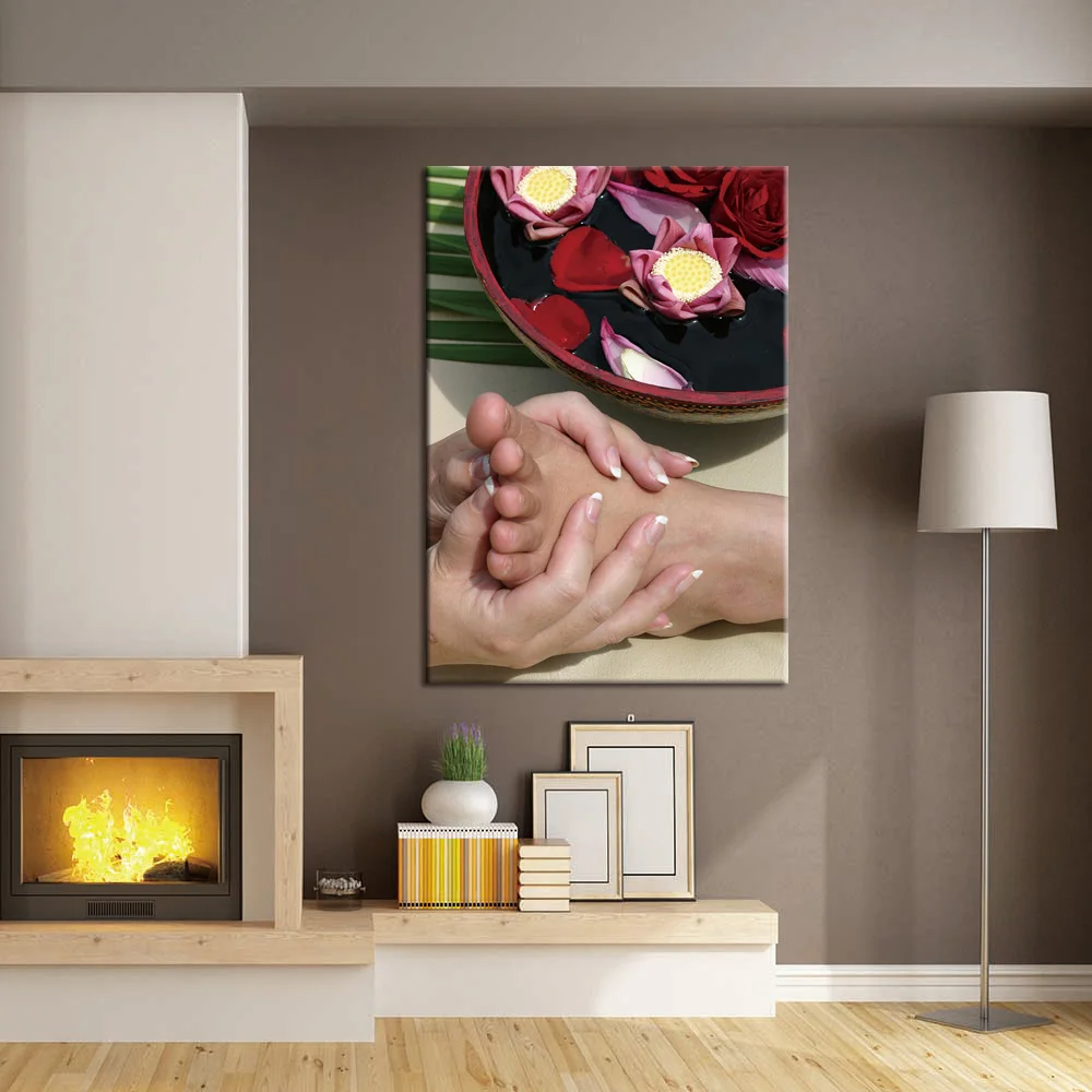 

Foot Spa Yoga Salon Nail Body Massage Posters Canvas Wall Art Picture Home Decor Accessories Painting for Living Room Decoration