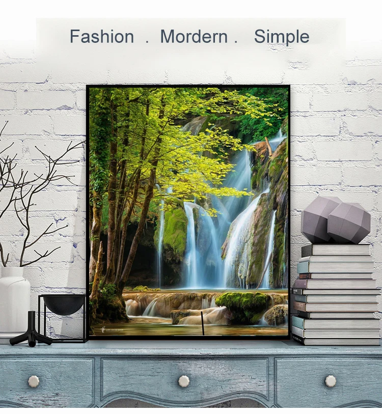 Украшение для дома лес и водопад-картина маслом по номерам Раскраска ручной