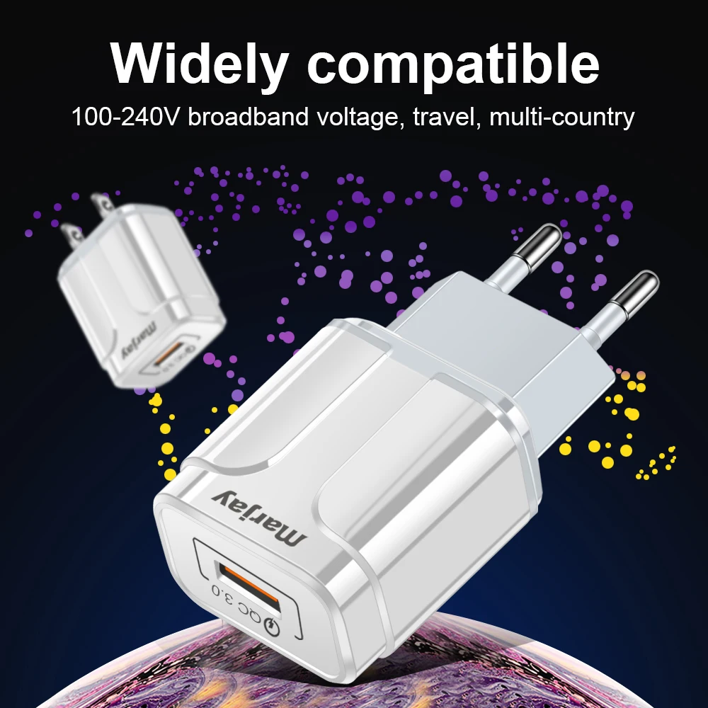 marjay quick charge 3 0 usb charger 18w qc 3 0 4 0 eu us fast travel wall mobile phone charger for iphone samsung xiaomi huawei free global shipping