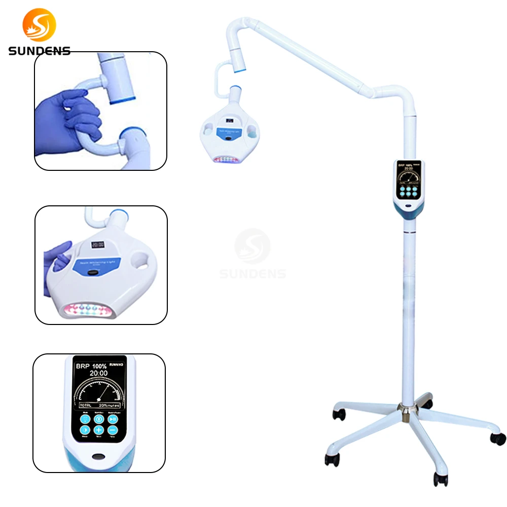 

65w Portable Dental Teeth Whitening LED Machine 3 Colors / Moveable Bleaching Unit Lamp Floor Standing With Wheels Dental Tools
