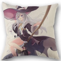 anime wandering witch the journey of elaina cushion pillow cotton linen zippered pillowcase family home accessories one side