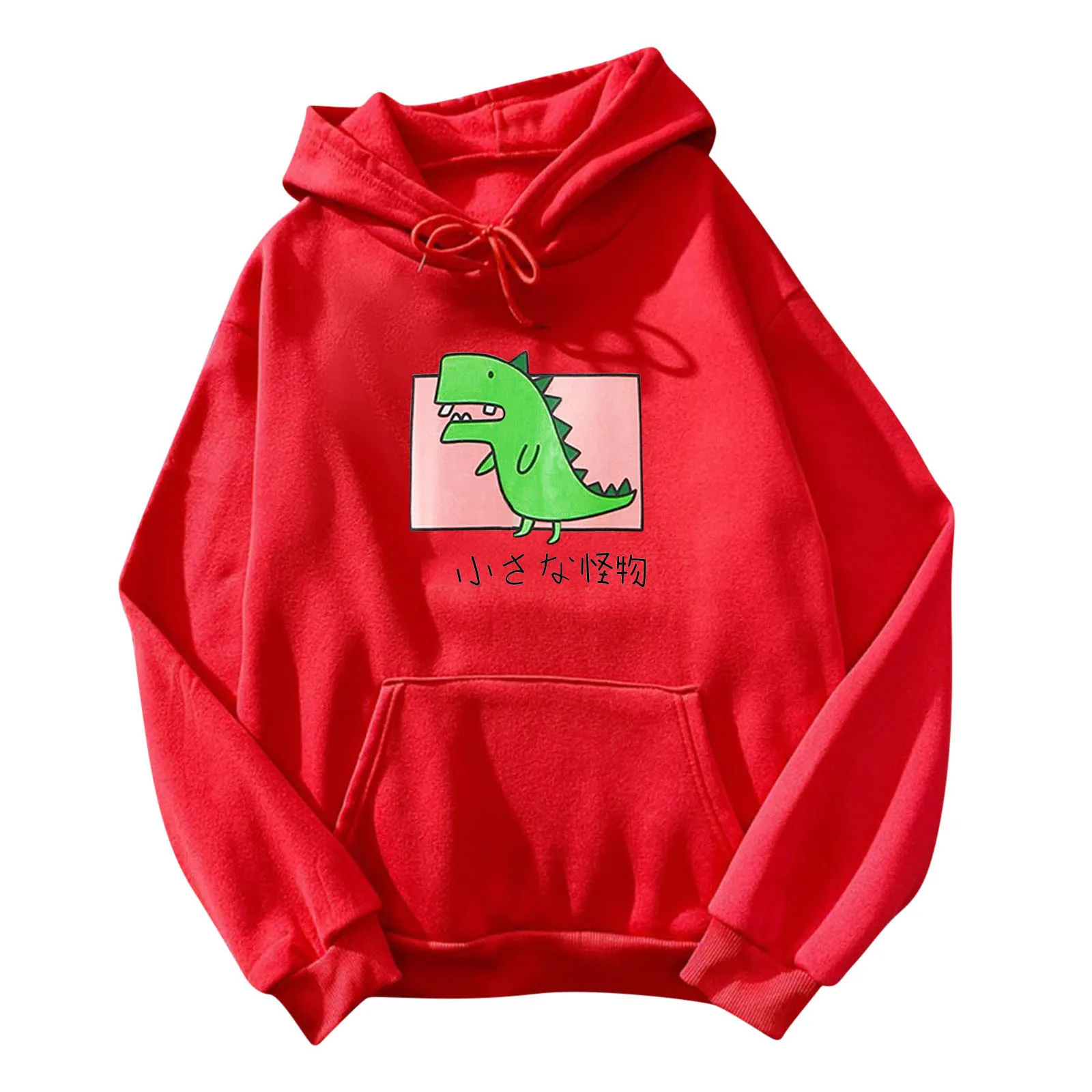 60# 2021 Fashion Women Casual Print Long Sleeve Splice Dinosaur Letter Hoodies Tops Casual Print Splice Oversized Sweatshirt