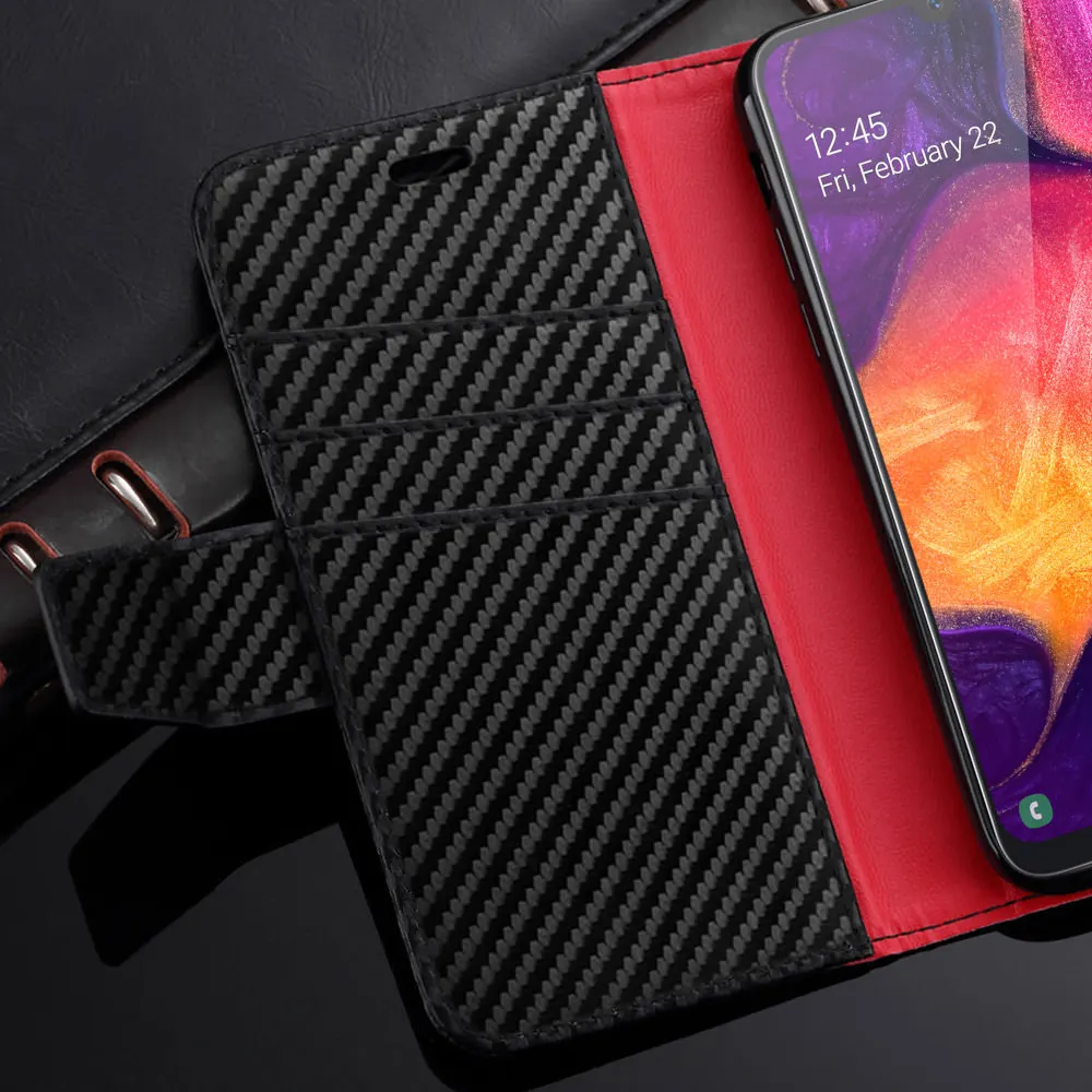 

Carbon Fiber Flip Case for Samsung S20 S10 S8 S7 Edge Note 10 9 20 Ultra S10 S9 Plus A91 Leather Wallet Phone Cover for S20 FE