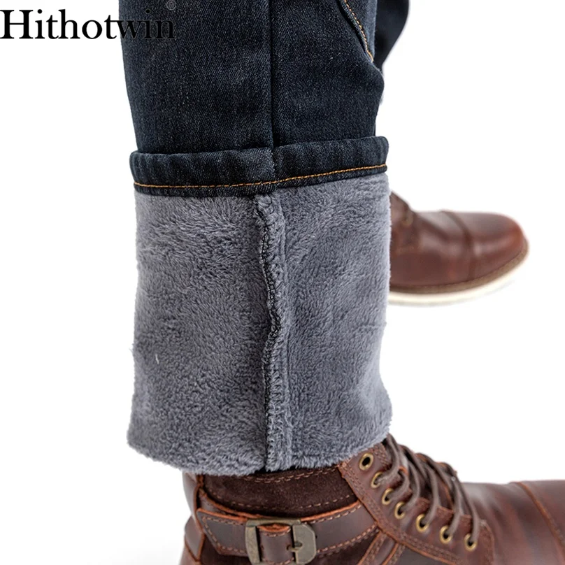 Мужские мотоциклетные стильные флисовые теплые зимние джинсы для верховой езды