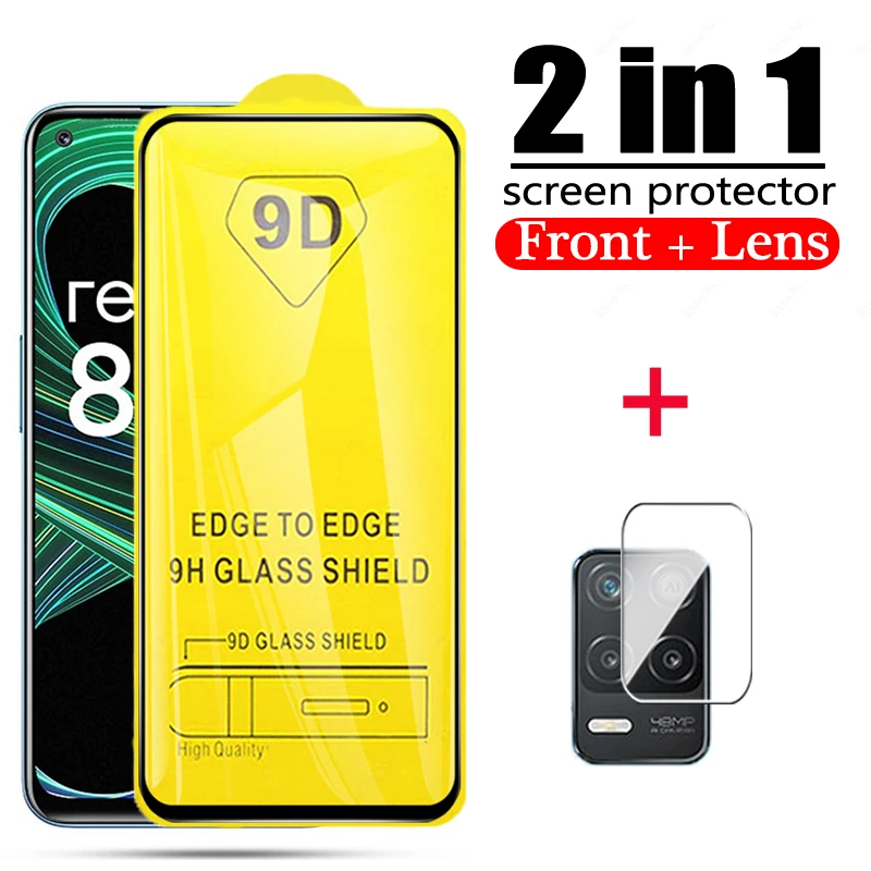 

Закаленное стекло 9D с полным покрытием 2 в 1 для OPPO Realme 8 Pro 8 HD, защита для экрана, объектив камеры, стеклянная пленка на opo realme8 8pro 4G 5G 8