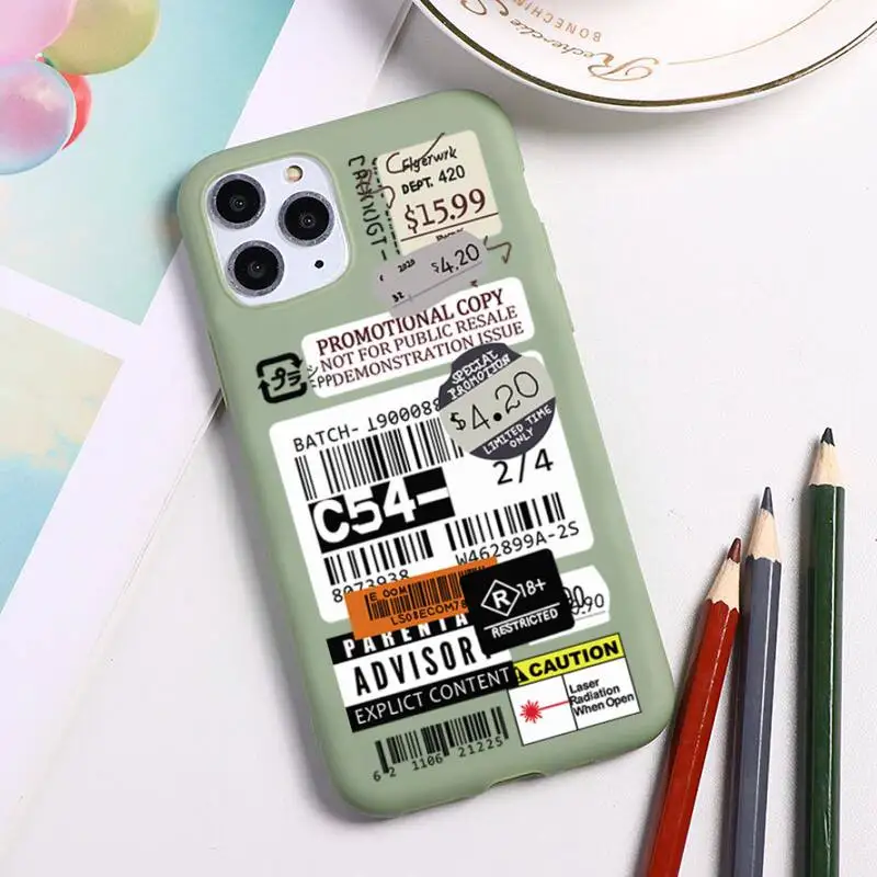 

Painted letters Phone Case for iPhone 12 mini 11 Pro Max X XR XS 8 7 6s Plus Candy green Silicone Cases