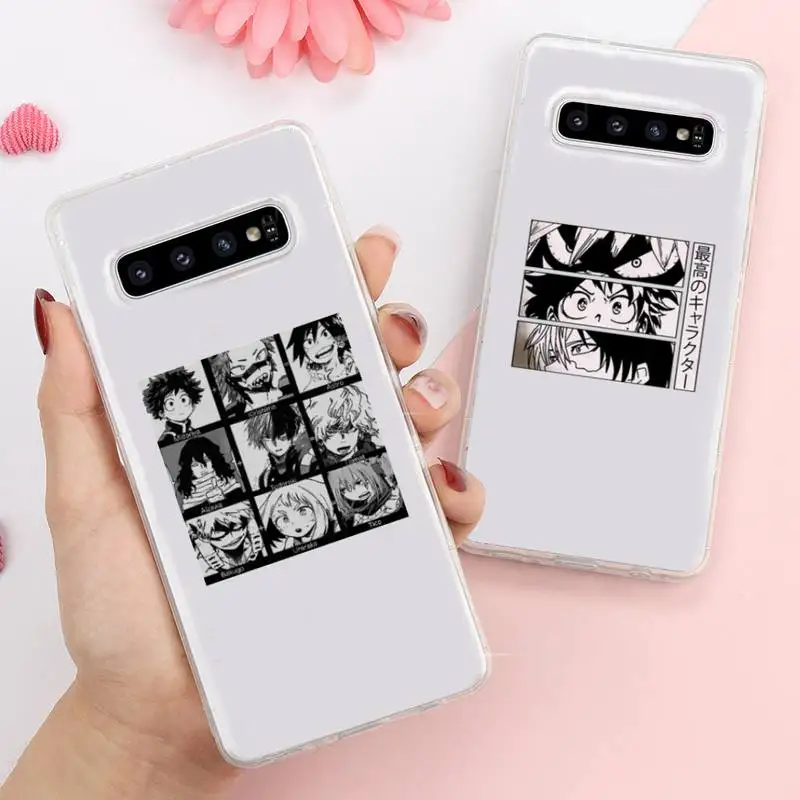 

My hero academia Japan anime Phone Case Transparent For Samsung Galaxy A S Note 9 10 51 50 71 70 80 20 21 30s ultra plus