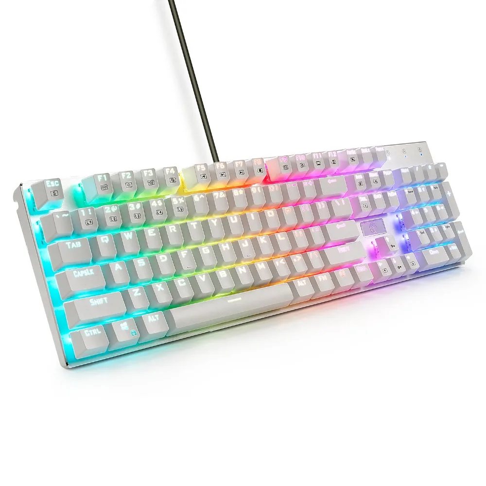 Механическая клавиатура Z88 RGB с коричневым переключателем Outemu 104, тактильная, не щелкающая алюминиевая игровая клавиатура для геймера