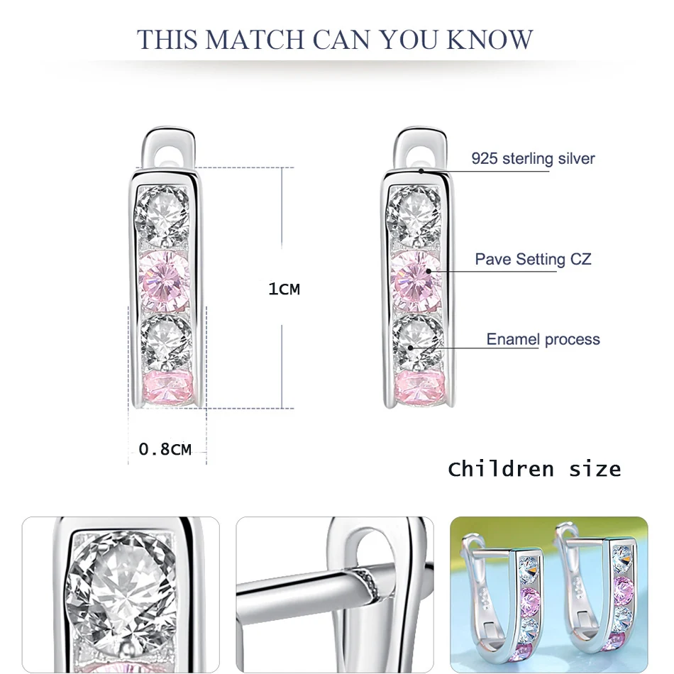 ELESHE/Рождественские ювелирные изделия розовые серьги кольца с прозрачными