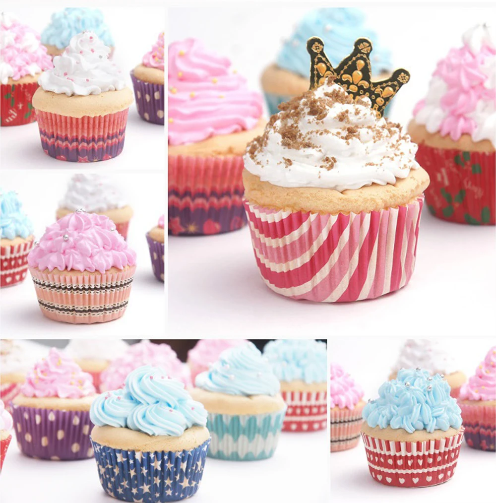 100 шт./компл. цветная бумага форма для кекса коробка чехол чашки лайнер выпечки