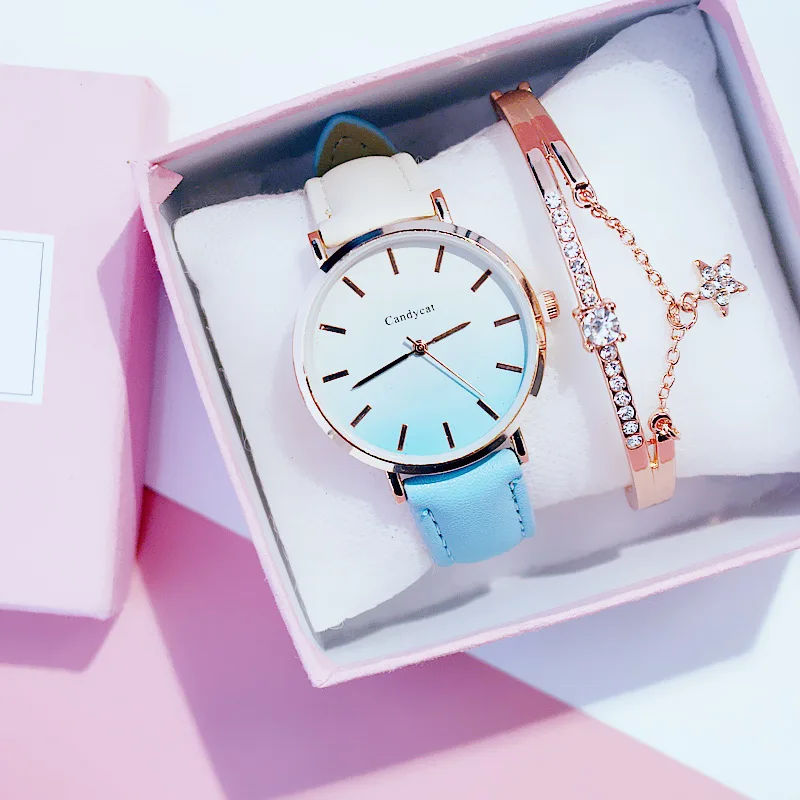 Candycat женские часы студенческие простые Стильные Модные Повседневные дикая кожа