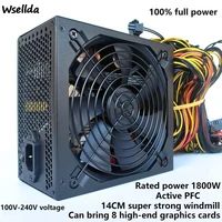 the latest multi channel 1800w eight card dedicated power supply 100 240v mining machine power supply active pfc fonte 500w