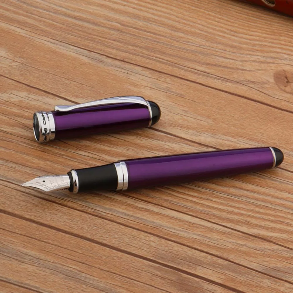 Jinhao X750 перьевая ручка металлическая фиолетовый Серебряный изгиб Перо Чернила