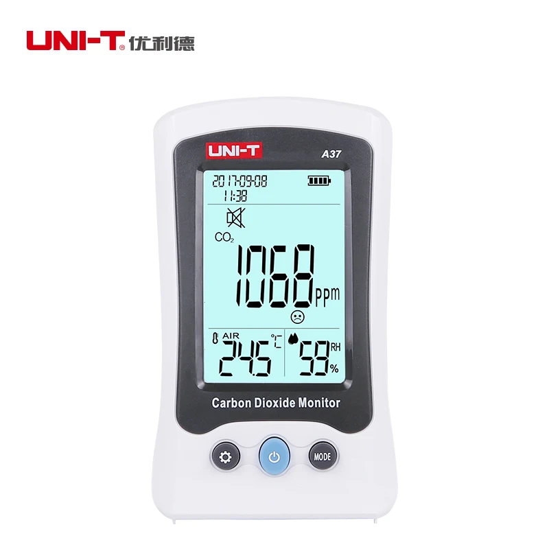 Цифровой тестер качества воздуха UNI-T A37 комнатный/наружный HCHO и TVOC измеритель CO2