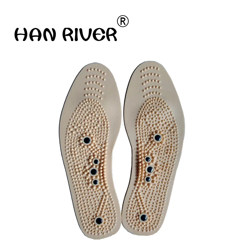 Магнитные массажные стельки 1 пара дышащие с натуральным камнем для мужчин и