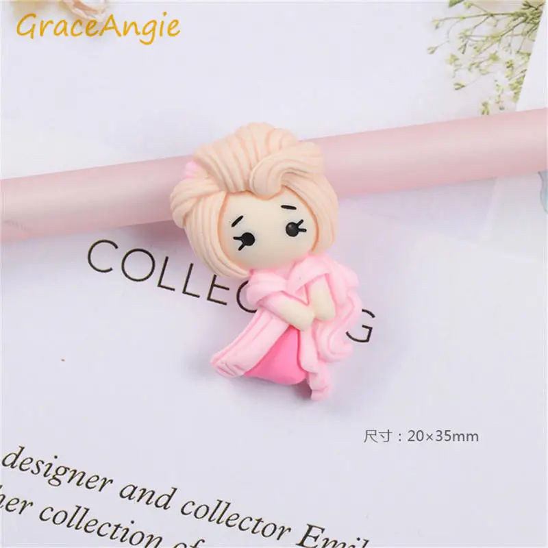 GraceAngie 10 шт. смолы мультфильм очарование принцессы Детские аксессуары для волос DIY