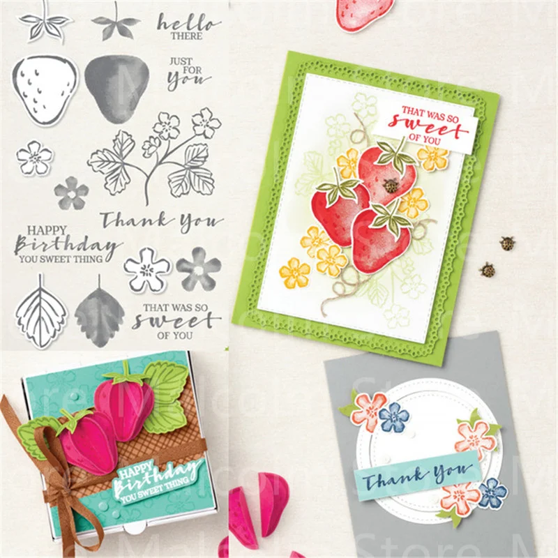 

Strawberry Metal Cutting Dies And Stamps For Scrapbooking Paper Craft Handmade Card Album Punch Art Cutter 2021 New Arrival