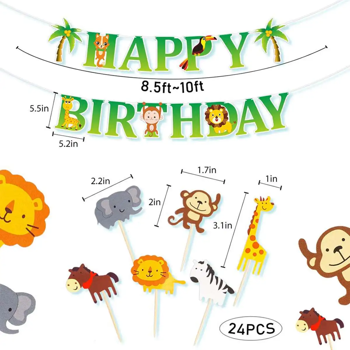 

176pcs Animal Balloons Garland Kit Jungle Safari Theme Party Supplies Favors Kids Boys Birthday Party Baby Shower Decorations