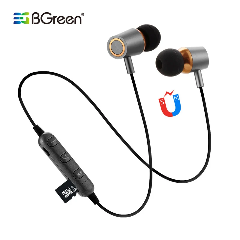 BGreen bluetooth-наушники для фитнеса Упражнения гарнитура Bluetooth Встроенный MP3 плеер