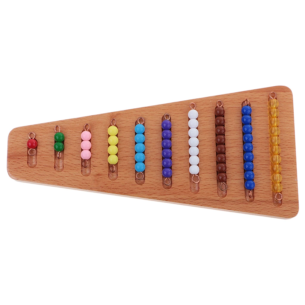 

Montessori Math Materials Colored Bead Stairs with Tray Early Training Toys