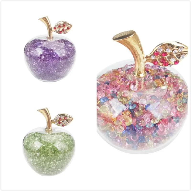 60 мм кристалл алмаз яблоко с акриловыми гранулами для свадебного орнамента магия