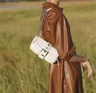 Женская сумка, новинка 2021, сумка из искусственной кожи с цепочками и замком, модная однотонная сумка на плечо, сумочка, кошелек в европейском и американском стиле, Высококачественная роскошная сумка