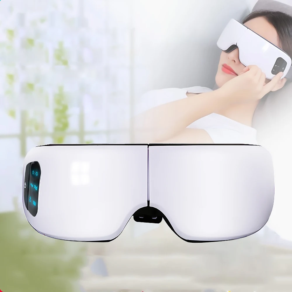 

Electric Wireless Eye Massager Heating Wrinkle Fatigue Relieve Hot Compressing Air Pressure Therapy Bluetooth Music USB Recharge