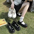 Туфли женские из искусственной кожи, на платформе, в корейском готическом стиле, 2021