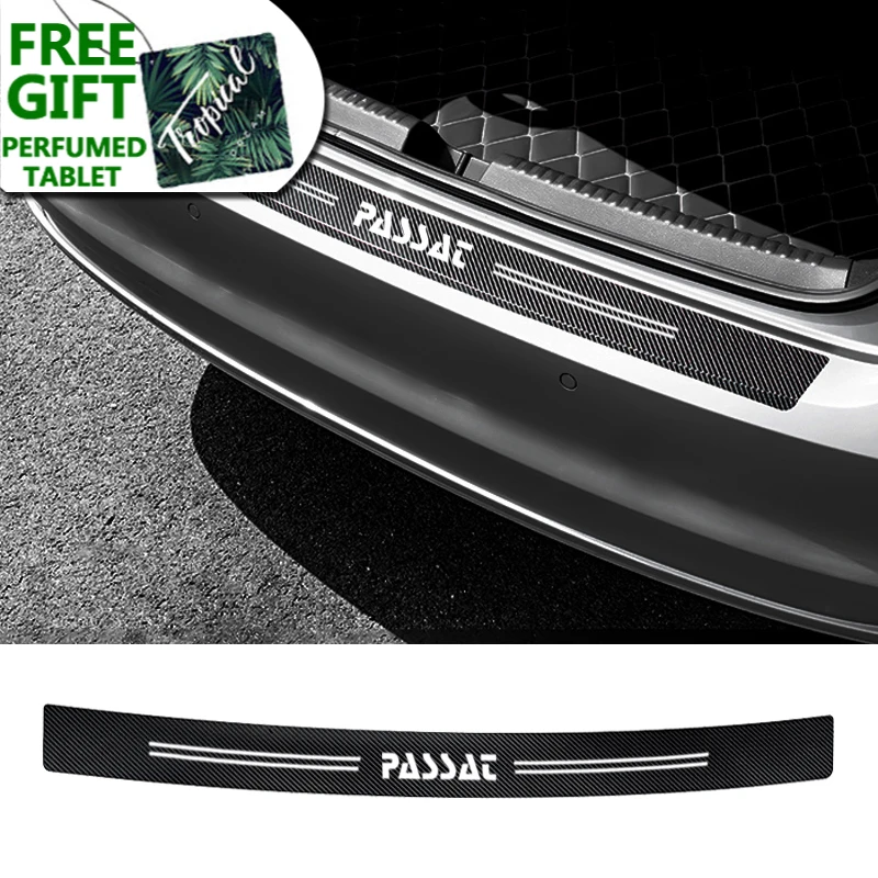 Наклейка на задний бампер автомобиля защитная наклейка из углеродного волокна