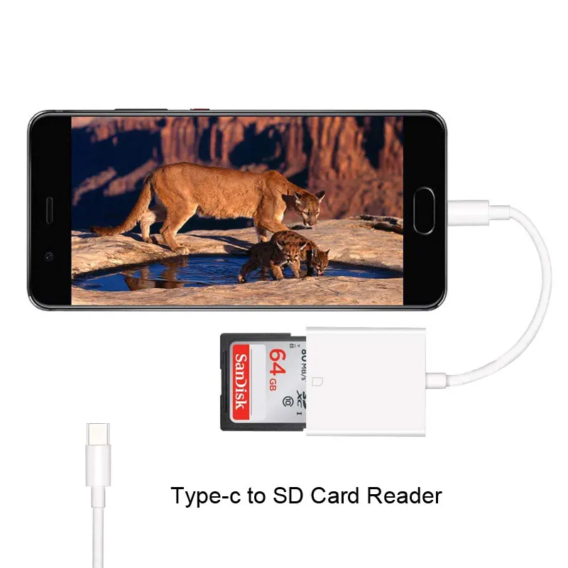 Устройство для чтения карт памяти Mosible OTG USB Type C устройство SD/TF Samsung Huawei XiaoMi Macbook