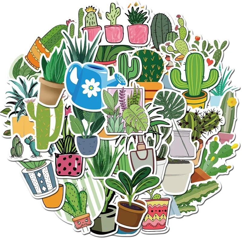 

45Pcs Natural green plant stickers Scrapbooking green Sticker for Luggage Laptop Notebook Motorcycle Toy Phone sticker decals