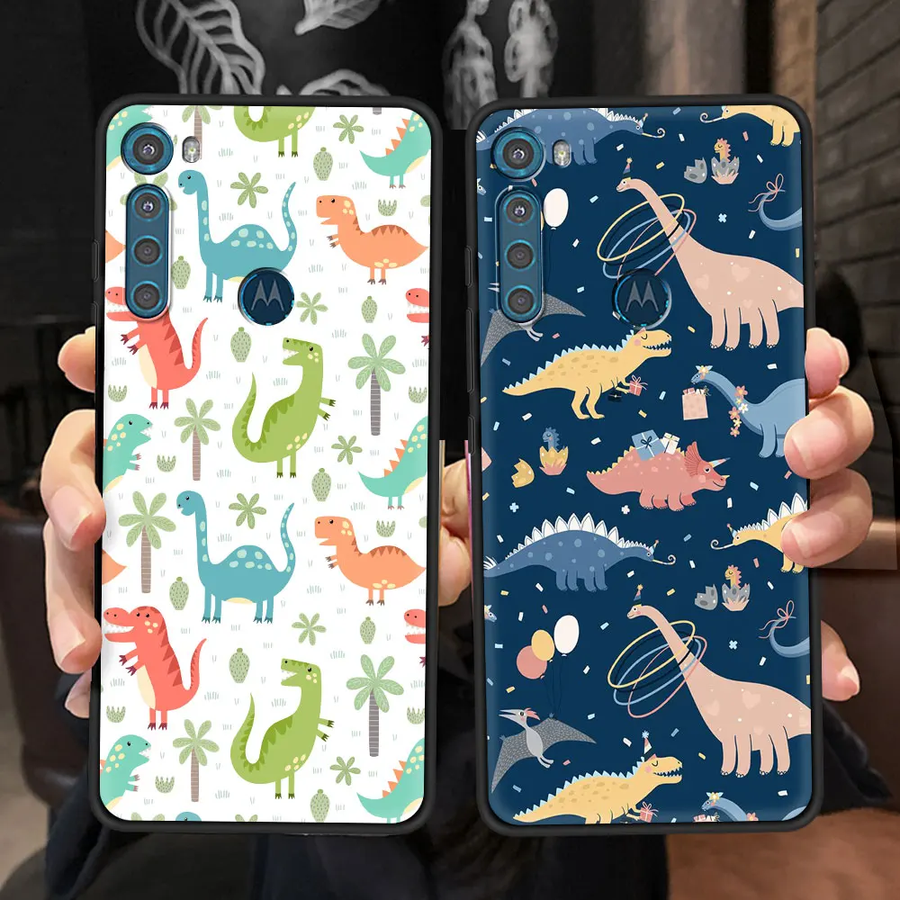 smartphone case for motorola moto g9 play one fusion plus soft cover g8 power lite e6s g30 g ultrathin coque cute dinosaur baby free global shipping
