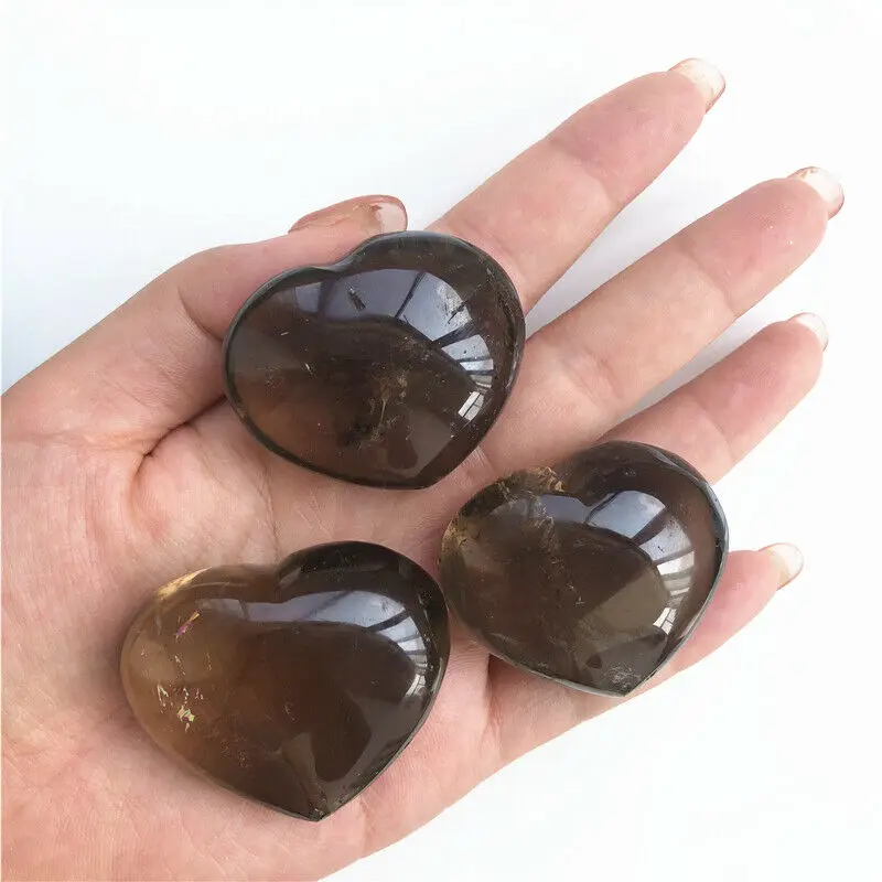 

1PC Natural Beautiful Smoky Quartz Quartz Crystal Heart Healing Decoration Natural Stones and Minerals