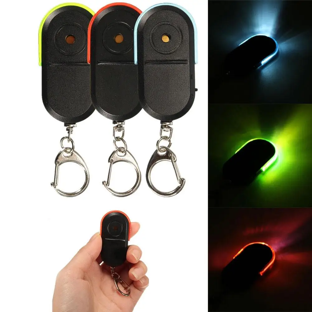 

LED Light Mini Anti-lost Smart Whistle Sound Alarm Key Finder Locator Keychain