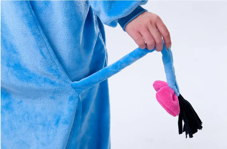 HKSNG Пижама для взрослых животных голубой Ослик кигуруми фланелевые вечерние