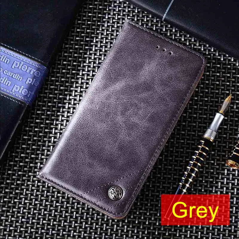 Роскошный флип-чехол в ретро стиле для Meizu M2 M3 M5 M6 Mini Note Мягкий силиконовый чехол-кошелек для Meizu MX6 15 15 Lite 16 чехол - Цвет: Grey