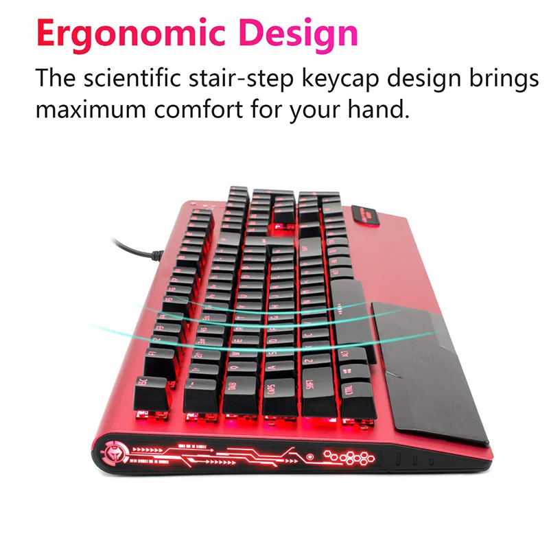 

Wired Mechanical Gaming Keyboard Ergonomic RGB Backlit Keyboard Multifunction Waterproof 104 Keys Keyboards for PC Laptop