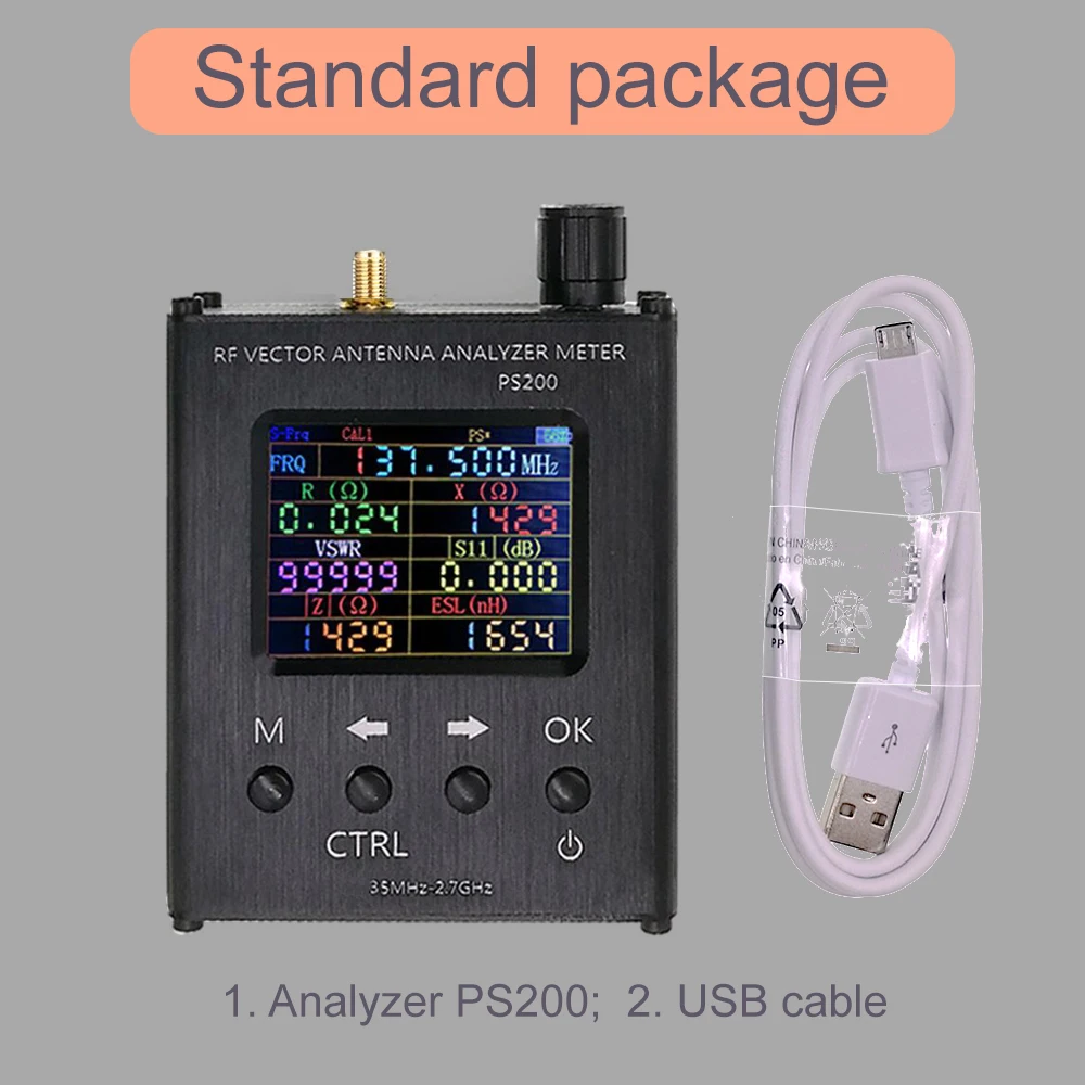 

N1201SA+ 35MHz - 2700MHz UV RF Antenna Analyzer SWR Meter Tester with Aluminum Alloy Shell PS200