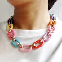 multicolor statement statement chunky link chain necklaces bracelet acrylic collar chain choker jewelry gifts punk men women