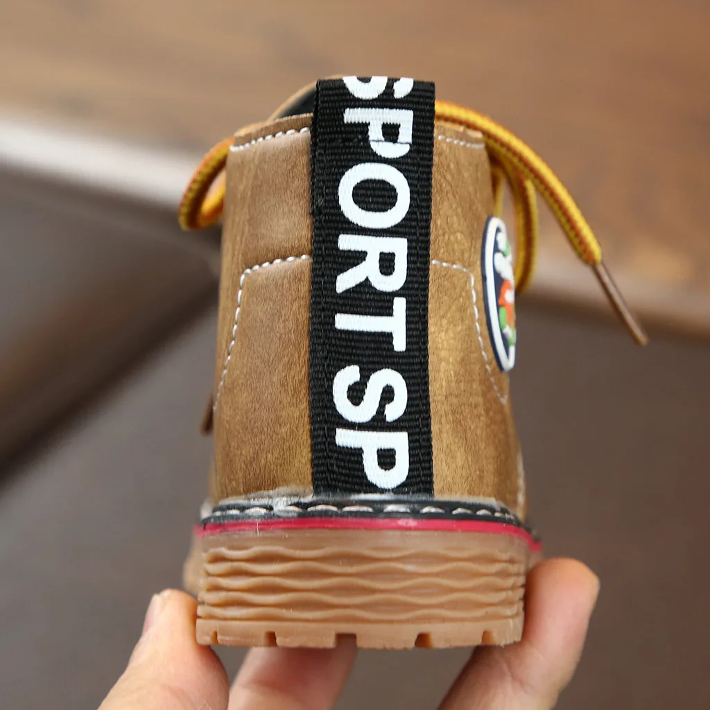 

ARLONEET New Autumn Kids Snow Boots Children's Winter Ankle Winter Girl Boots Unisex PU Leather Shoes For kids Snow Shoes 11