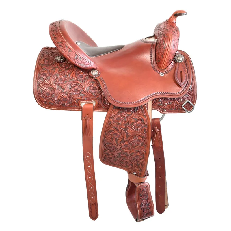 

CX Western Riding Saddle Equipment Full Cowhide Handmade Carved Saddle Series Full Set of Accessories