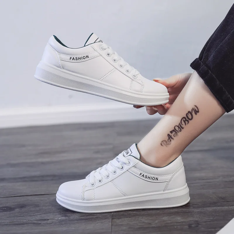 Кроссовки женские на шнуровке классические Вулканизированная подошва круглый