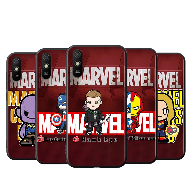 

For Xiaomi Redmi K40 Gaming K30i K30T K30S K30 Ultra K20 10X Pro 5G Black Phone Case MARVEL hero Silicone Cover