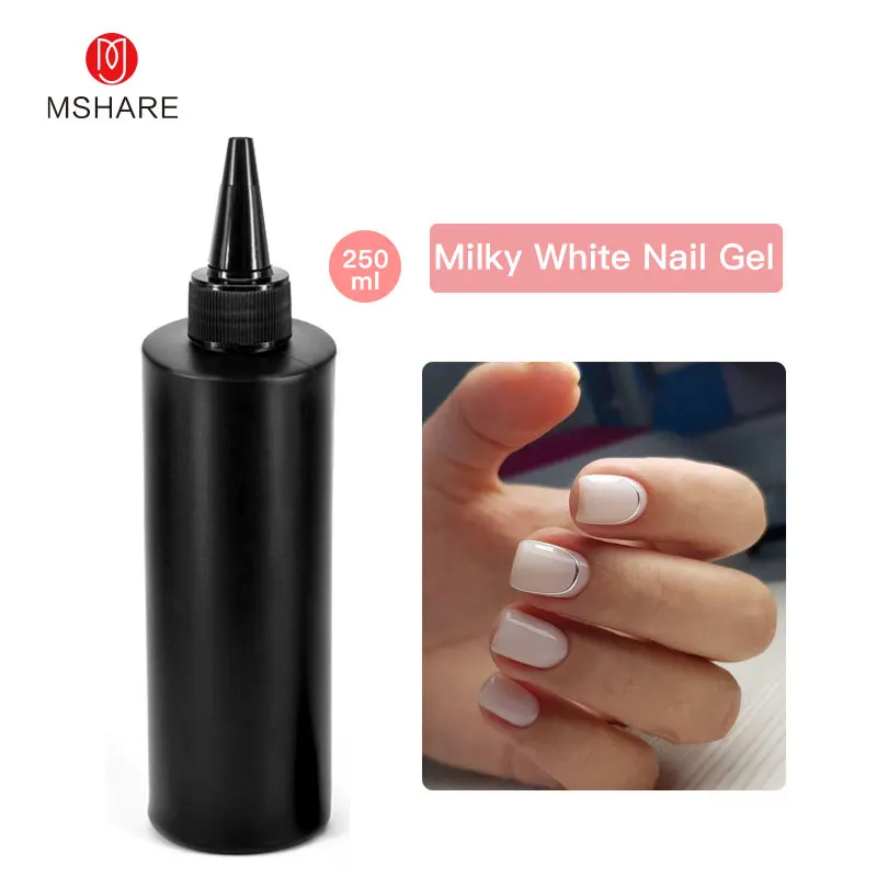 

MSHARE UV Gel Nail Polish Milky White Nails Soak Off 250g 250ml